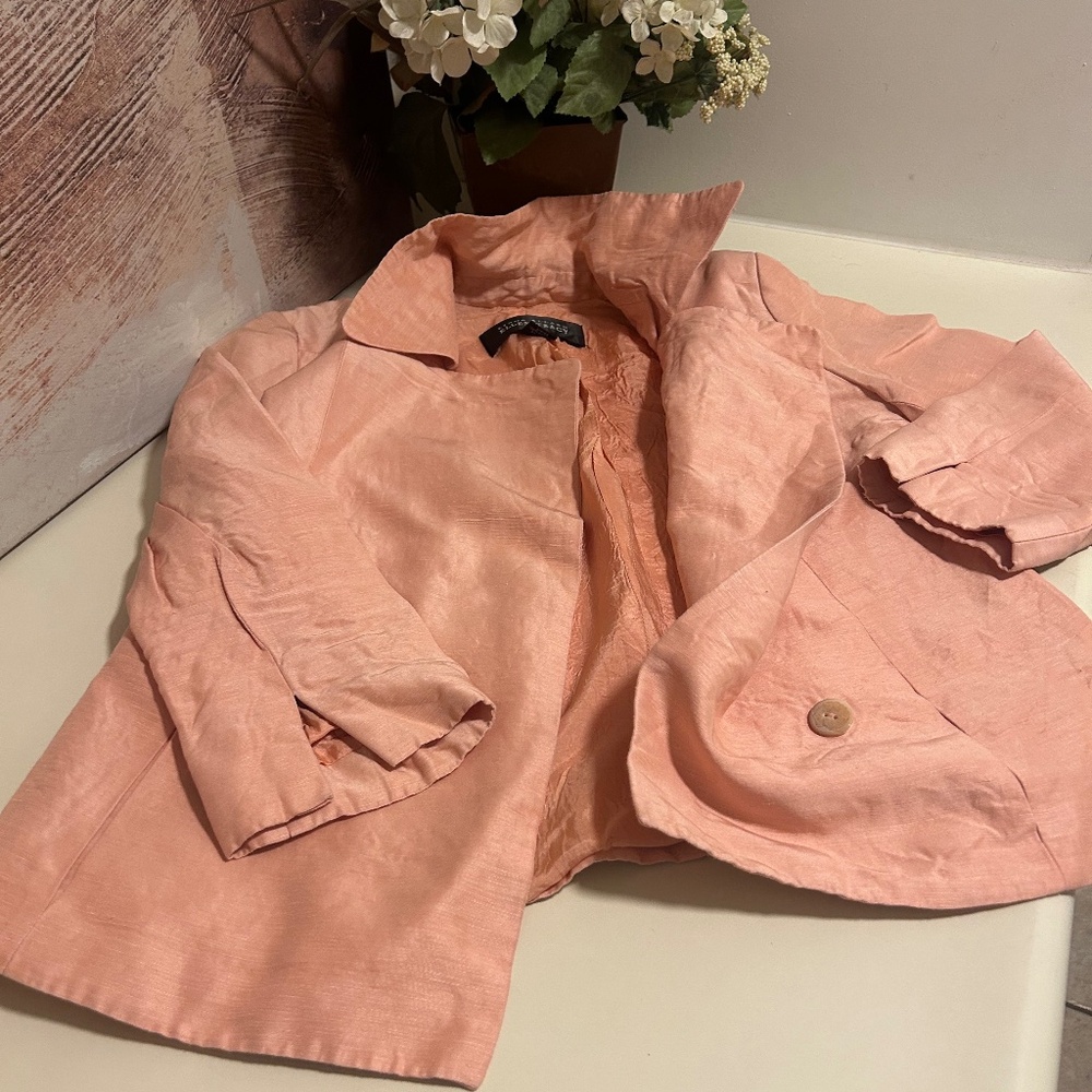 Linda Allard Ellen Tracey Women’s Coral Pink Blazer, size 2 P